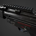 Classic Submachine Gun With Black Metal Body Detailed Barrel And Magazine