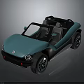Volkswagen Turquoise Open Top Dune Buggy With Modern Design And Gray Seats