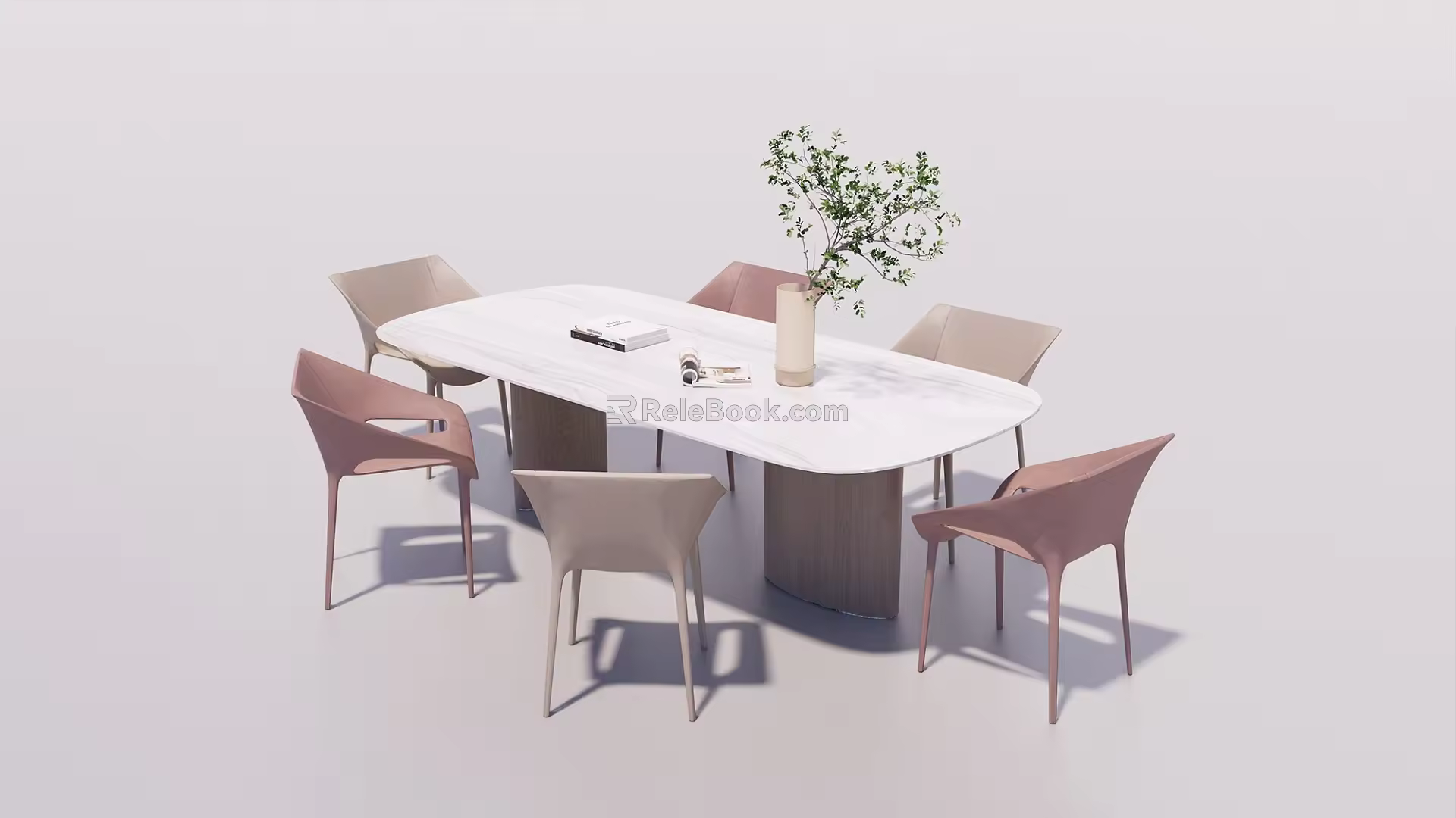 Modern Dining Table and Chair Combination 3d model