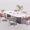 Modern Dining Table and Chair Combination 3d model