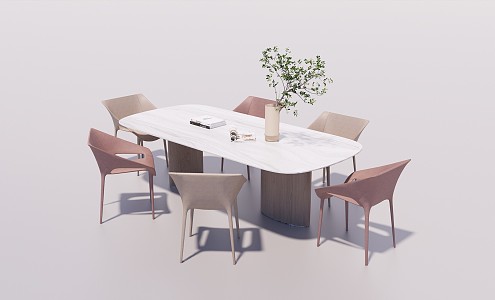 Modern Dining Table and Chair Combination 3d model