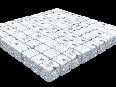 Modular Industrial Equipment With Stacked White Cubes And Textured Surfaces 3d model