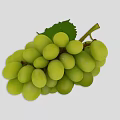 Fresh Ripe Juicy Green Grapes Bunch With Green Leaves And Vine