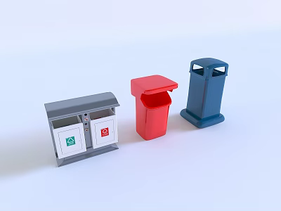 Garden Ornaments Outdoor Decorative Trash Bins In Various Colors And Designs 3d model