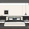 Modern Single Bed Interior With White Headboard Pillows Nightstands And Area Rug