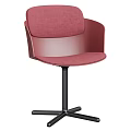 Modern Gray Fabric Upholstered Swivel Desk Chair With Minimalist Matching Table For Cozy Home Office