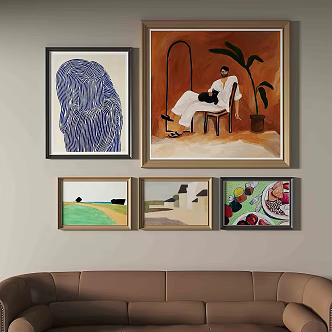 Jane European Retro Abstract Decorative Painting 3d model