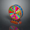 Colorful Roulette Wheel With Numbers Spin Button Jackpot Text And Stable Base For Daily Use 3d model