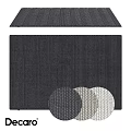 Square Woven Rug With Dark Gray Light Gray White Textures For Indoor Use