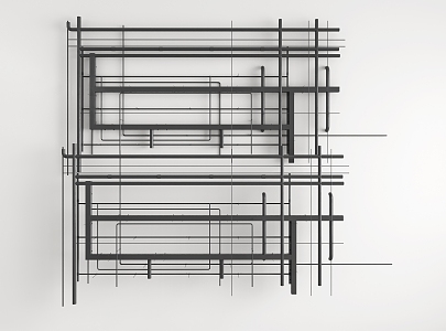 ceiling pipe ventilation pipe fire pipe central air conditioning pipe industrial pipe 3d model