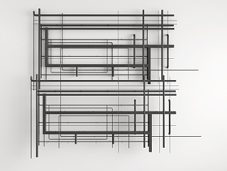 ceiling pipe ventilation pipe fire pipe central air conditioning pipe industrial pipe 3d model