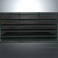 Modern Home Storage Shelf Unit With Multiple Glass Shelves And Metal Frame Design