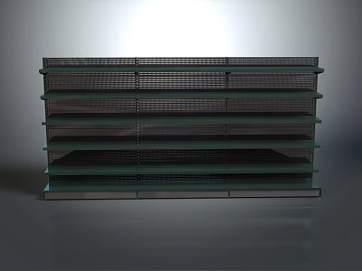 Modern Home Storage Shelf Unit With Multiple Glass Shelves And Metal Frame Design 3d model