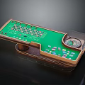 Luxury Entertainment Table With Roulette Game Design Green Surface Number Layout And Chip Storage