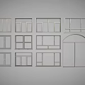 Modern windows 3d model