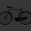 Classic Black Bicycle With Brown Seat And Black Handlebars Vintage Design