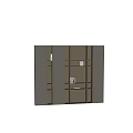 Modern Decorative Cabinet With Open Shelves Gray And Black Featuring Books And Ornaments