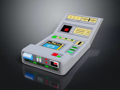 Professional Electronic Control Panel With LCD Display Screen Function Buttons And Indicators 3d model
