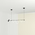 Modern Minimalist Linear Pendant Light With Black And White Design For Interior Ceiling 3d model