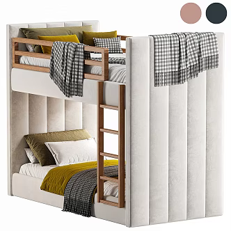Modern Bed High and Low Bed 3d model