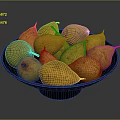 Fresh Yellow Pears in a Black Bowl Filled with Juicy Fruits