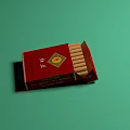 Red Cigarette Pack As Daily Household Item With Opened Box And Cigarettes 3d model
