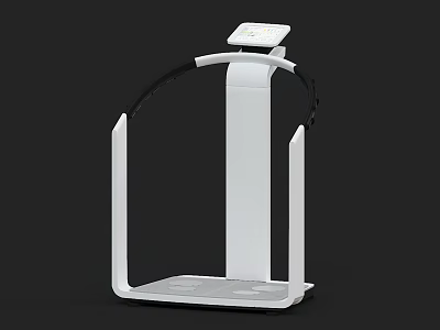 Modern White Fitness Equipment With Electronic Display Curved Armrests And Measurement Platform 3d model