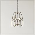 Elegant Modern Geometric Chandelier With Openwork Metal Frame For Interior Design 3d model