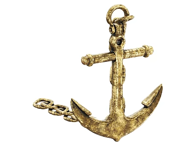 Heavy Duty Industrial Equipment Metal Anchor with Secure Chain Attachment 3d model