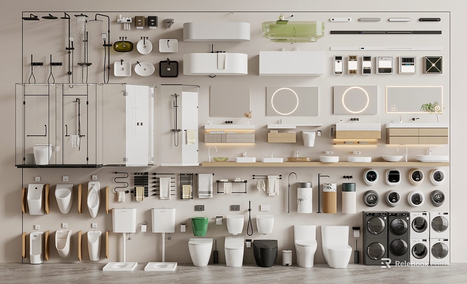 Stylish Modern Toilet Designs For Contemporary Bathroom Spaces With Various Features 3d model 