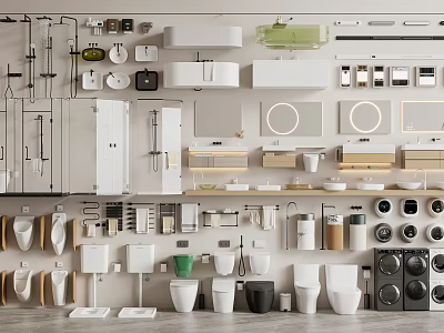 Stylish Modern Toilet Designs For Contemporary Bathroom Spaces With Various Features 3d model