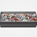Commercial Seafood Serving Tray With Ice And Fresh Shellfish Display Equipment 3d model