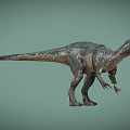 Realistic Dinosaur Model With Scaly Skin Open Mouth And Leather Strap On Body