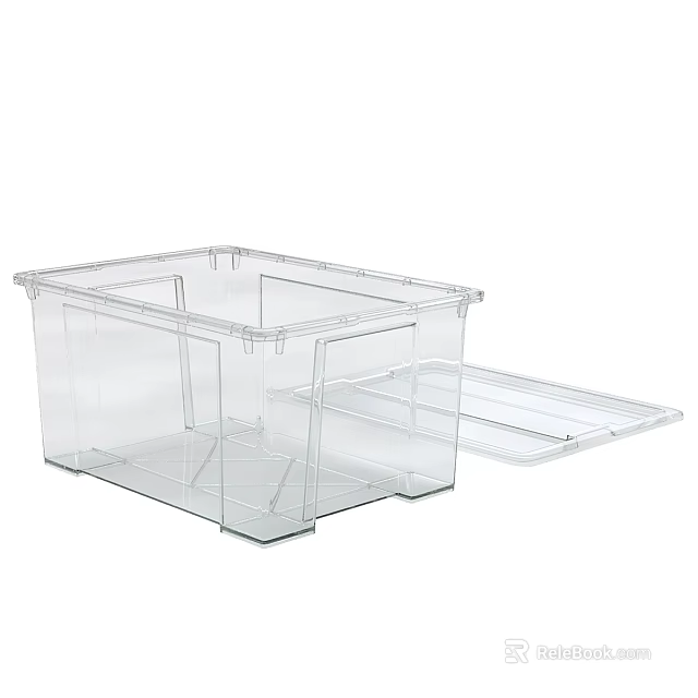 Transparent Plastic Wall Decor Storage Box With Divided Compartments And Drawer Design 3d model 