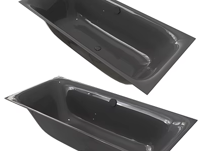 Contemporary Black Freestanding Bathtub With Sleek Modern Design And Glossy Surface 3d model