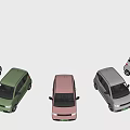 Colorful Small Cars Arranged In Circle With Multiple Hues And Compact Design 3d model