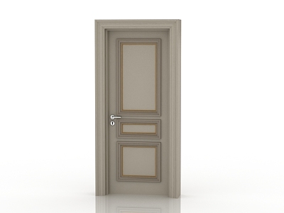 Jianou solid wood door interior door 3d model