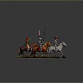 Commercial Collectible Cavalry Figurine Set With Decorative Horse Riders And Traditional Costumes