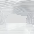 Modern White Cultural Center Interior With Sleek Curved Lines And Reflective Surfaces