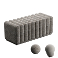 Modern sofa stool Eichholtz upholstery fabric cushion 3d model