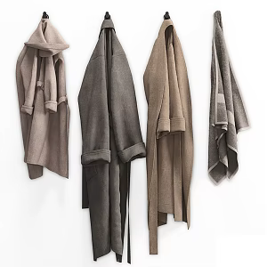 Bathroom Bathrobe Towel Set 2 3d model