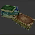 Intricate Sculpture Carving on Vintage Book Covers with Decorative Patterns and Ornate Designs