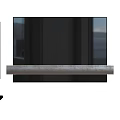 Modern Home Theater TV Setup With Soundbar And Floor Standing Speakers