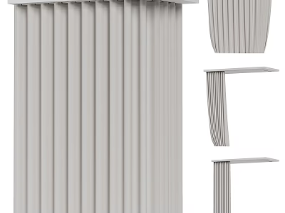 Grey Fluted Columns Architectural Decorative Elements With Various Structural Details 3d model