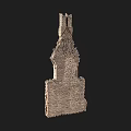 Ancient Stone Tower Structure With Brick Walls And Layered Architectural Design
