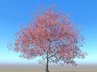 Vibrant Flowering Arbor With Pink Blossoms Against Clear Blue Sky Outdoor Scene 3d model