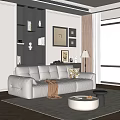 Three-Seater White Leather Sofa with Brown Throw Blanket and Patterned Pillow in Modern Living Room