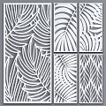 Modern Decorative Room Dividers With Laser Cut Leaf Patterns For Interior Design 3d model