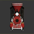 Red and Black Vintage Toy Steam Locomotive with Classic Retro Design Details