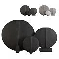 Elegant Black Round Floral Vases With Soft Fabric Texture And Various Sizes For Decor